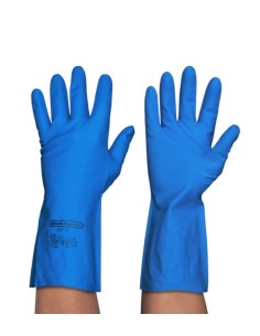 GUANTE NITRILO MENAJE SATINADO AZUL T/M