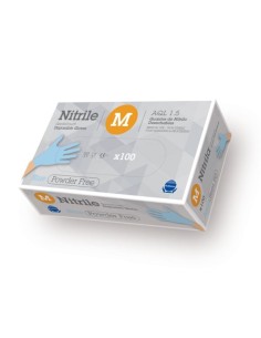 CAJA 100 GUANTES DE NITRILO AZUL T/L