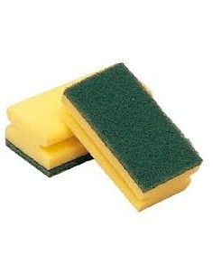 SALVAUÑAS FIBRA VERDE CON ESPONJA P/10